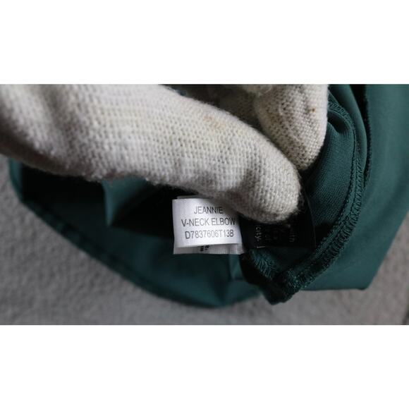 Diane Von Furstenberg Dress Green Xs Jeannie V Neck Long Sleeve A Line - Picture 6 of 12